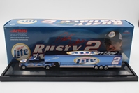 **Damaged See Picture** Rusty Wallace Autographed 2001 Miller Lite 1:64 Dually With Trailer **Damaged See Picture** Rusty Wallace Autographed 2001 Miller Lite 1:64 Dually With Trailer